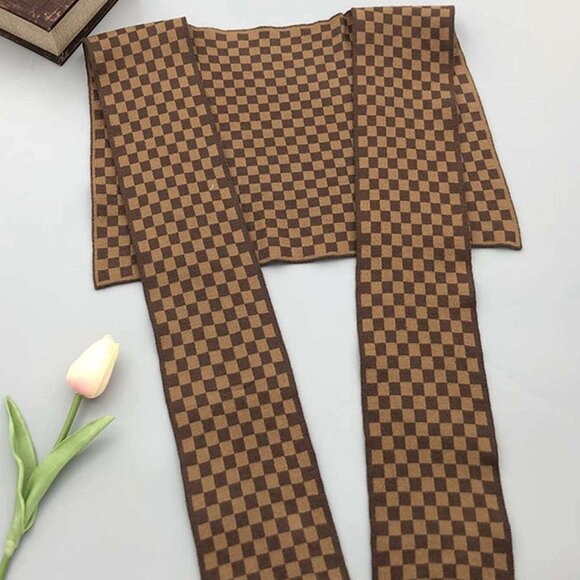 Brown Womens Checkered Print Fashion Dickey Collar, For Dress Decoration - Picture 4 of 4